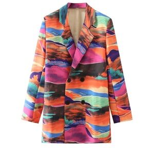 Colorful Abstract Women's Blazer Dress
